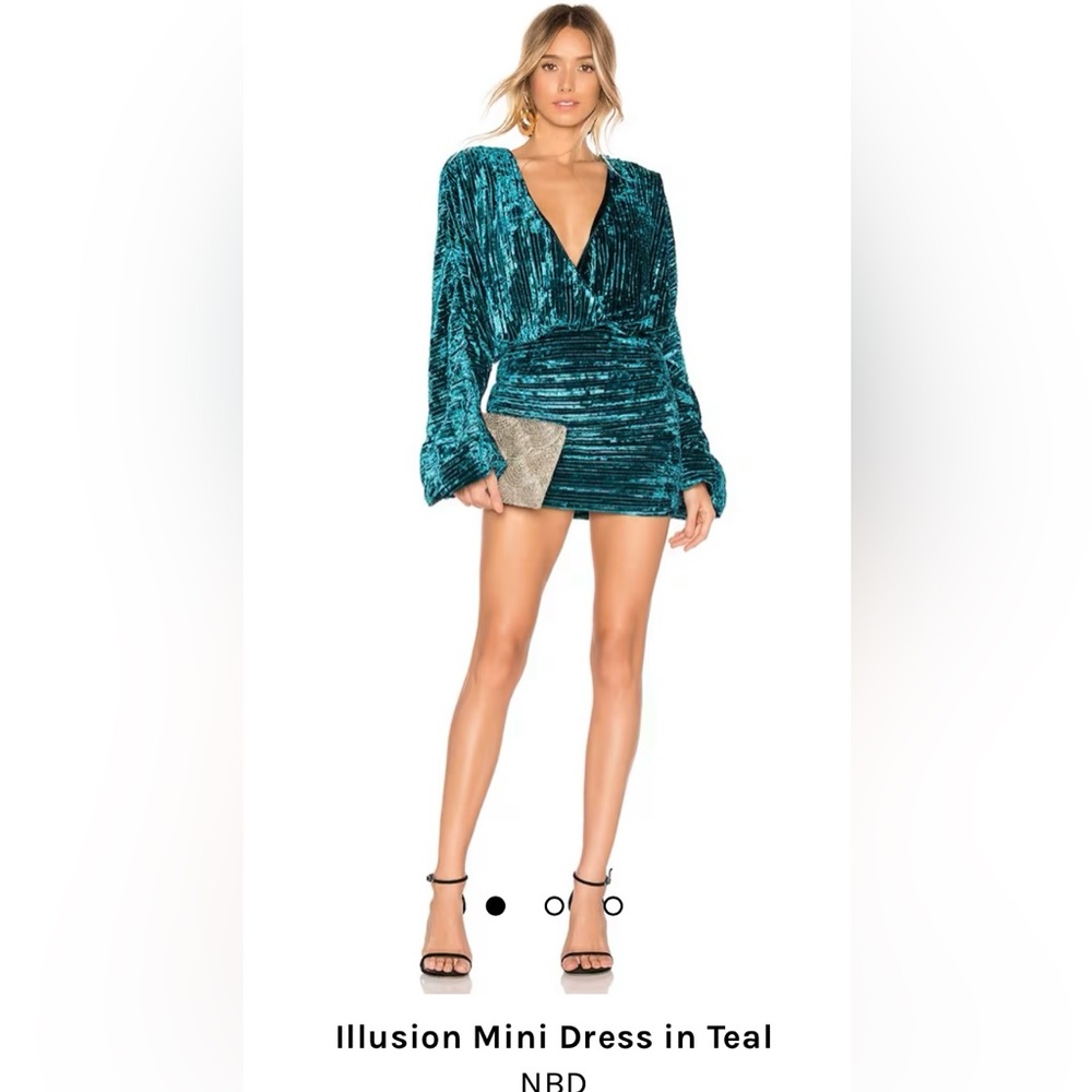 NBD Illusion Mini Dress Teal